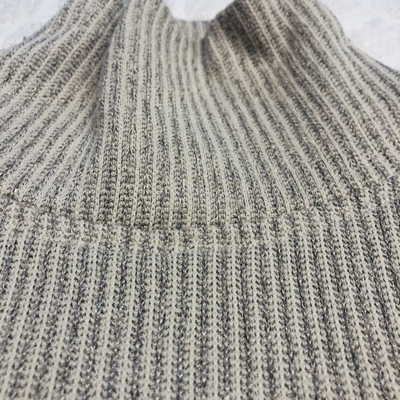 Clara Sun Woo Tan Knit Turtleneck Split Open Shoulder Neck Sweater Size S - Picture 11 of 11